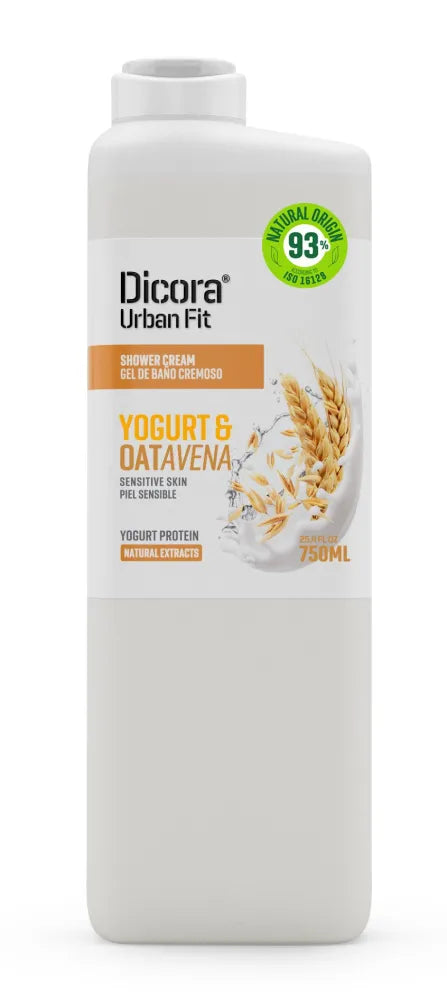 DICORA Urban Fit kreminis dušo gelis su jogurtu ir avižiniais dribsniais 750 ml - Kosmetika