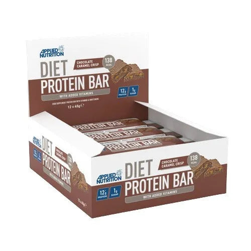 Diet Protein Bar Chocolate Caramel Crisp - 12 x 45g - Applied Nutrition - Maistas