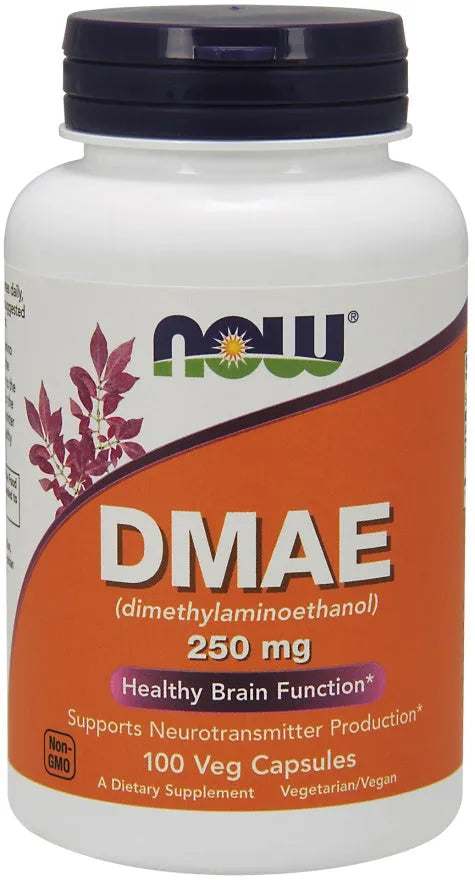 DMAE (Dimethylaminoethanol) 250mg - 100 vcaps - NOW Foods - Papildai