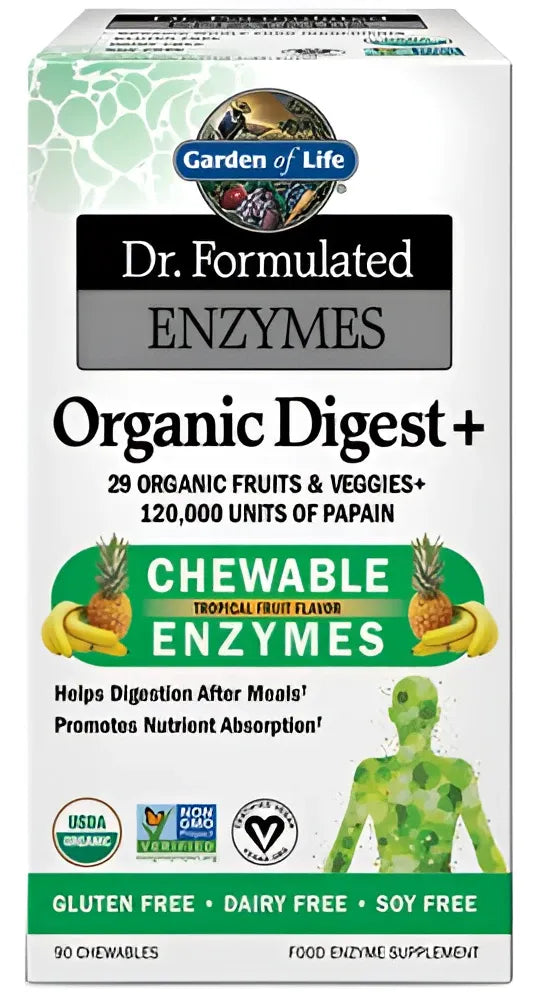 Dr. Formulated Digest+ Tropical Fruit - 90 chewables - Garden of Life - Papildai