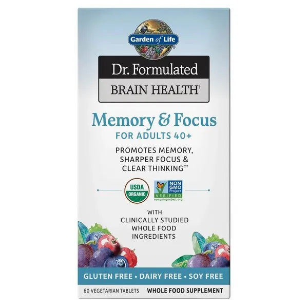 Dr. Formulated Memory & Focus for Adults 40+ - 60 vegetarian tablets - Garden of Life - Papildai