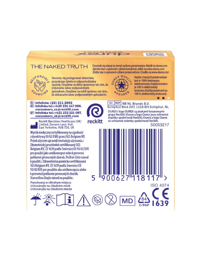 DUREX Sensual super-thin condoms 1 op.-3 pieces - Higiena