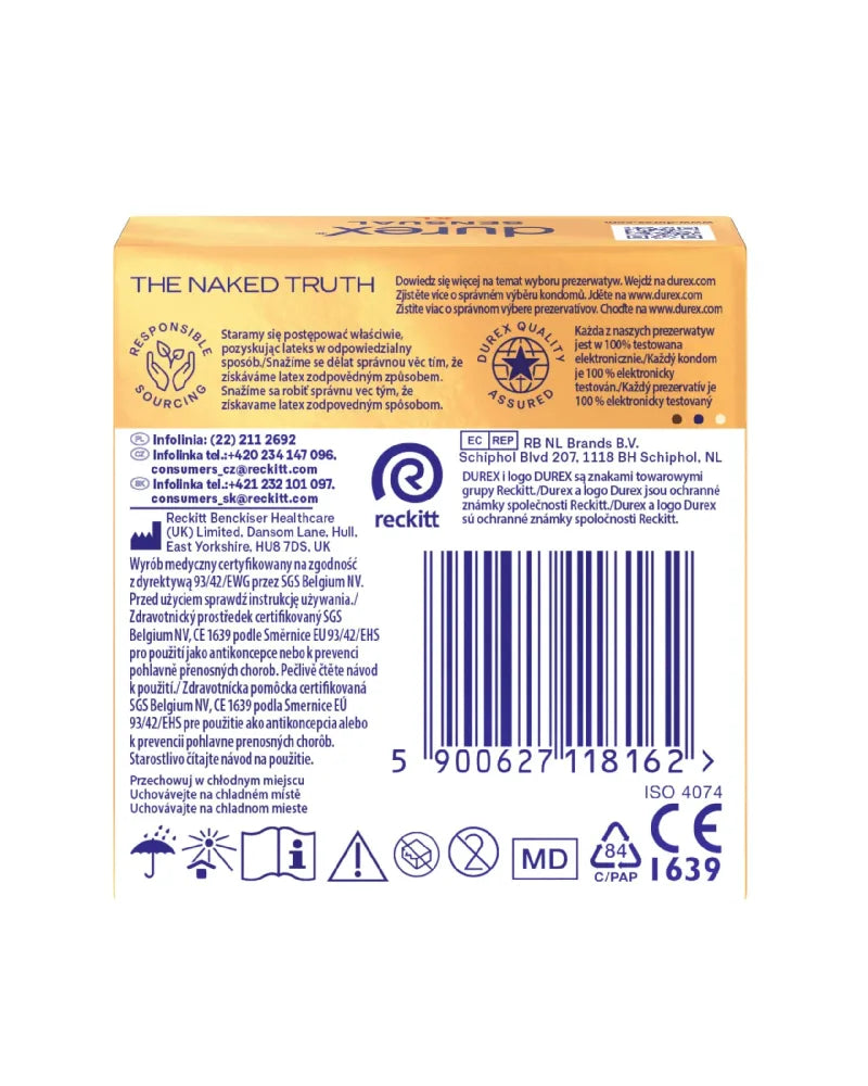 DUREX Sensual XL Thin Condoms 1 op.-3 pieces - Higiena