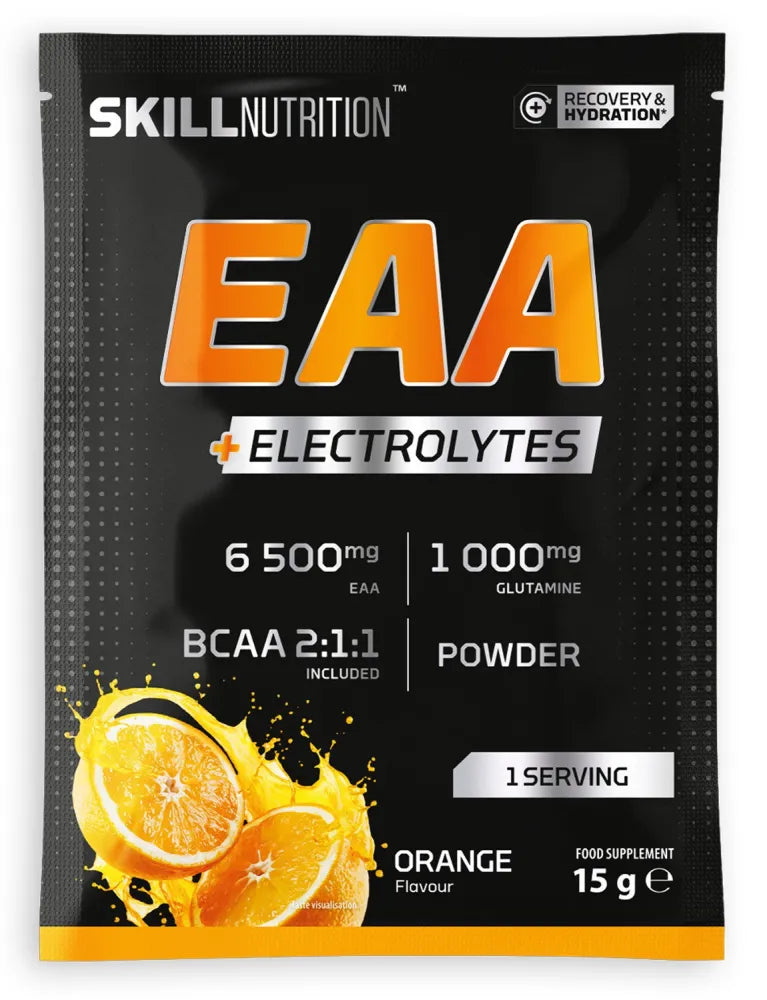 EAA + Electrolytes Orange - 15g (1 serving) - Skill Nutrition - Sporto papildai