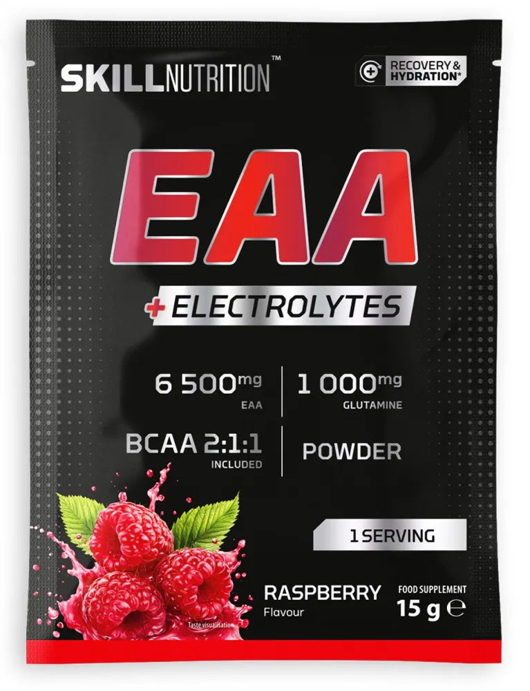 EAA + Electrolytes Raspberry - 15g (1 serving) - Skill Nutrition - Sporto papildai