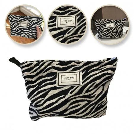 ECARLA Cosmetic bag KS116 Zebra black and white - Kosmetika
