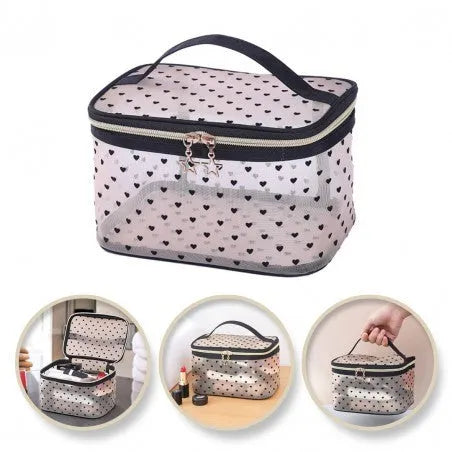ECARLA Cosmetic bag KS125 - trunk black hearts - Kosmetika