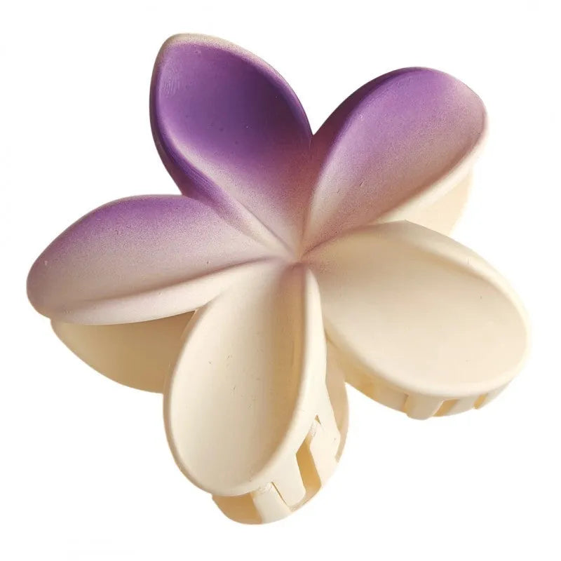 ECARLA Hair Clip XL Flower ombre matte Cream with purple SP402 - Kosmetika