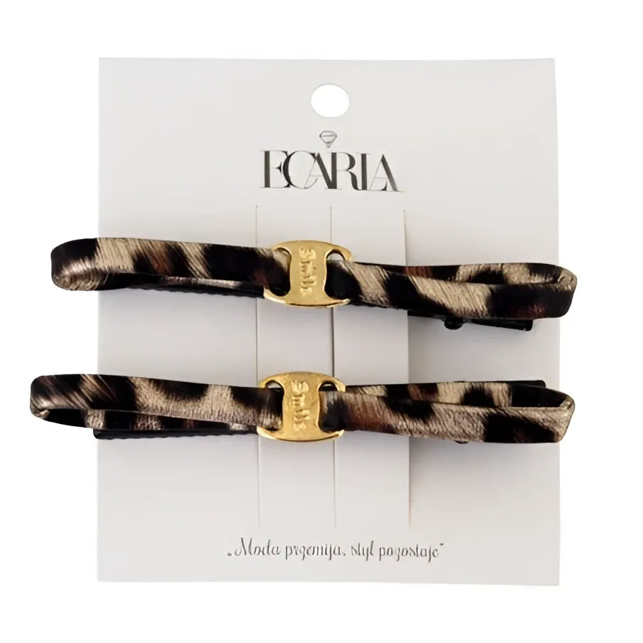 ECARLA Hair clips - SP337 leopard print 2 vnt. - Kosmetika