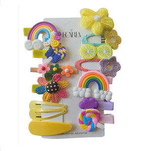 ECARLA Hairpins - rinkinys 14in1 pūkuoti Vaivorykštės SP290 1 pakuotė. - 14 vnt. - Kosmetika