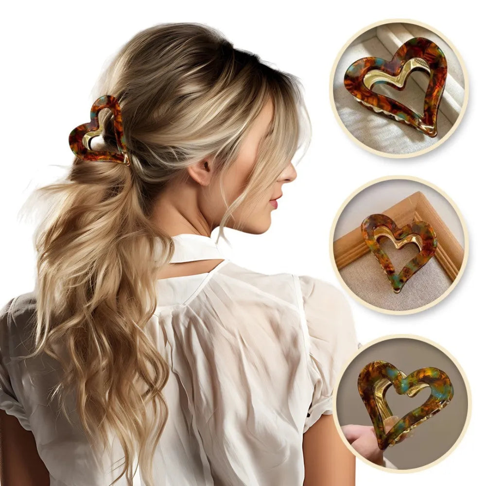 ECARLA Metal hair clip SP341ZIE - širdis - Kosmetika
