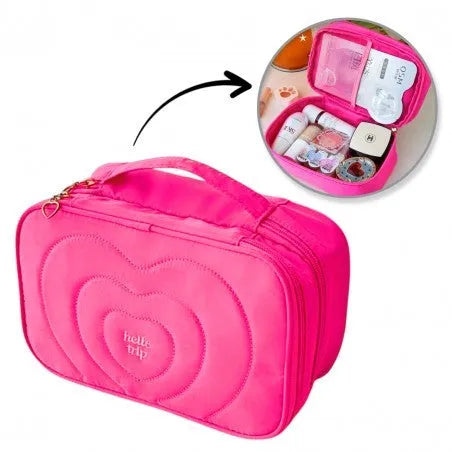 ECARLA Quilted cosmetic bag - trunk with handle KS132R - Kosmetika