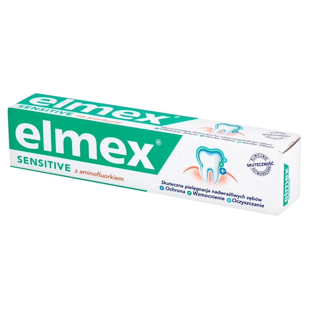Elmex Sensitive Toothpaste with Aminofluoride 75ml jautriems dantims - Kosmetika