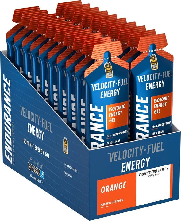 Endurance Energy Isotonic Gel Orange - 20 x 60g - Applied Nutrition - Sporto papildai