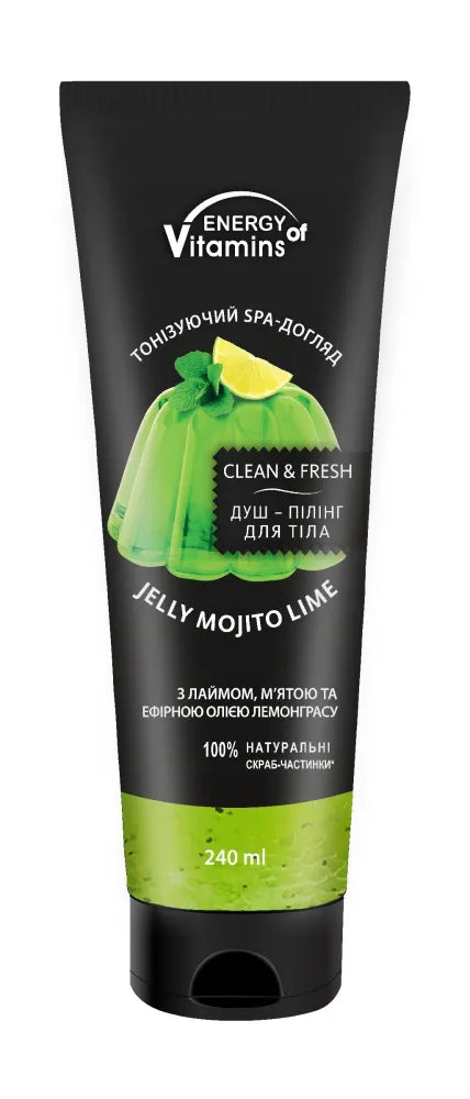 ENERGY OF VITAMINS Kūno šveitimo gelis Jelly Mojito Lime 240ml - Kosmetika
