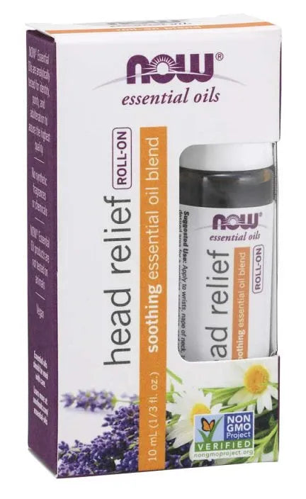 Essential Oil Head Relief Blend Roll-On - 10 ml - NOW Foods - Papildai