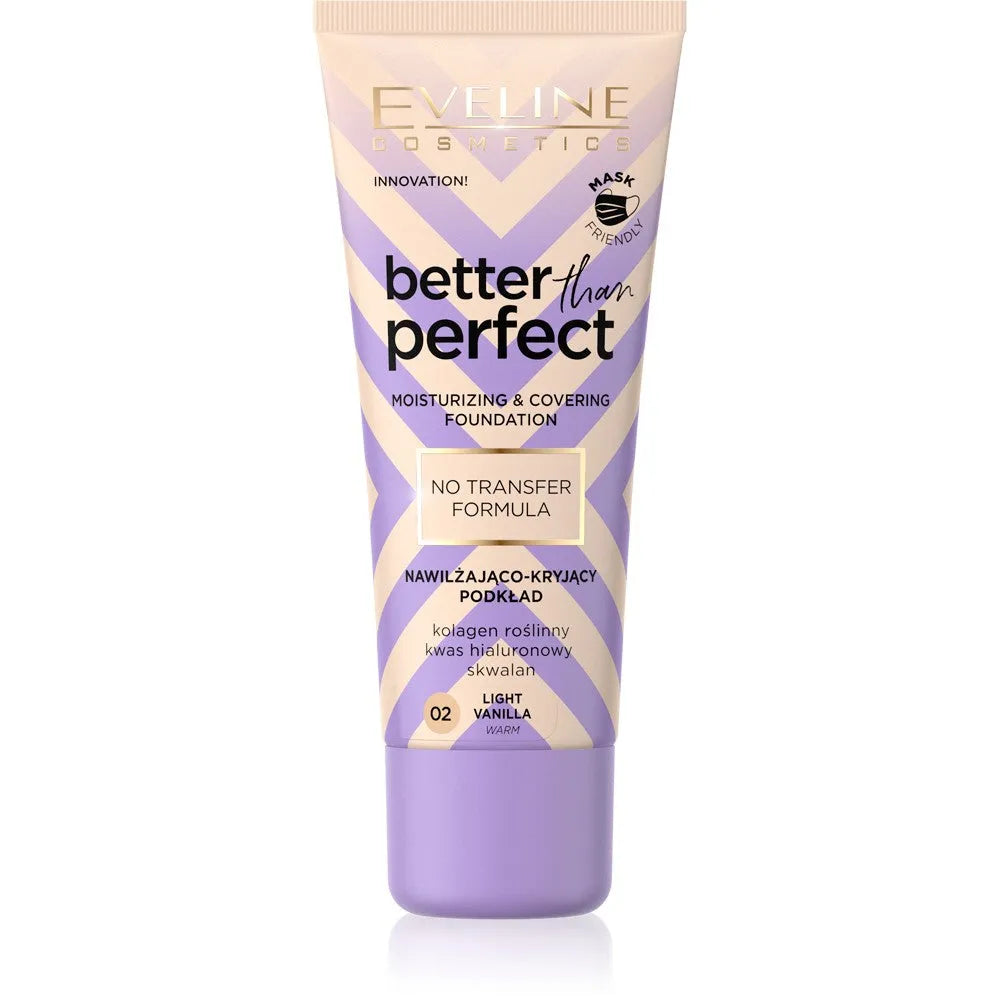 Eveline Better Than Perfect drėkinamasis-kamufliažinis fondas Nr. 02 Šviesi vanilė 30ml - Kosmetika