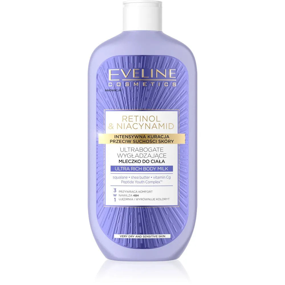 EVELINE BODY Milk 350ml RETINOL & NIACINAM. Lygiagretinimas - Kosmetika