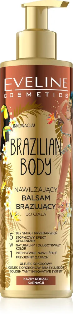 Eveline Brazilian Body Moisturizing Bronzing Balm 5in1 - visiems odos tonams 200ml - Kosmetika