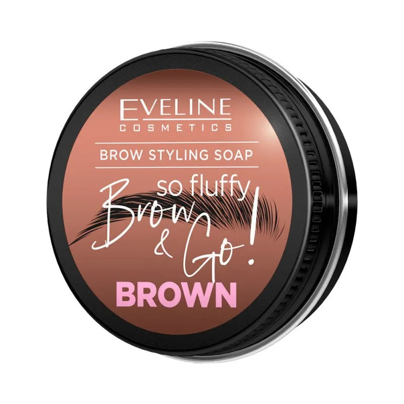 EVELINE Brow & Go! Antakių formavimo muilas So Fluffy Brown 25 g - Kosmetika