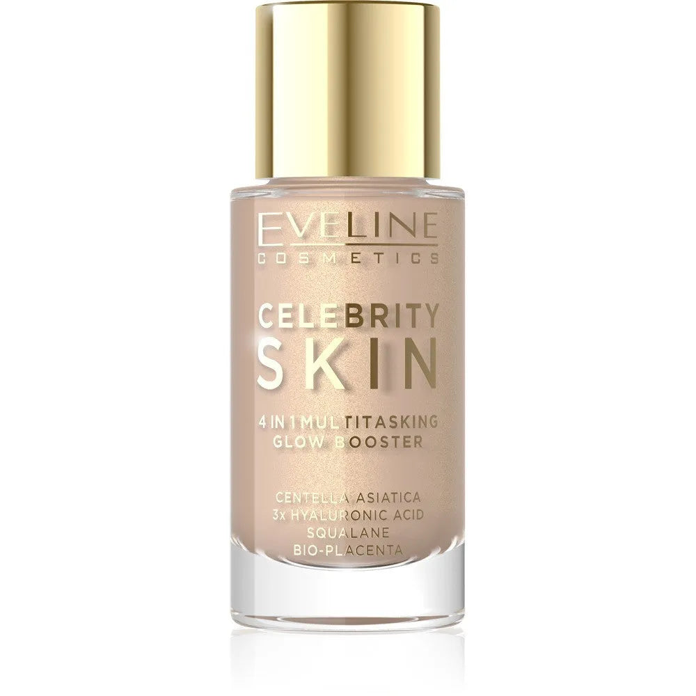 EVELINE Celebrity Skin Daugiafunkcinis makiažo pagrindas Glow Booster 02N Universal Tan 30 ml - Kosmetika