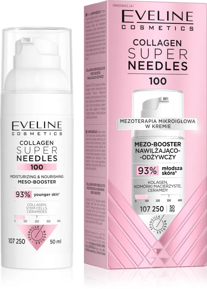 EVELINE Collagen Super Needles 100 Moisturizing and Nourishing Meso-booster 50 ml - Kosmetika