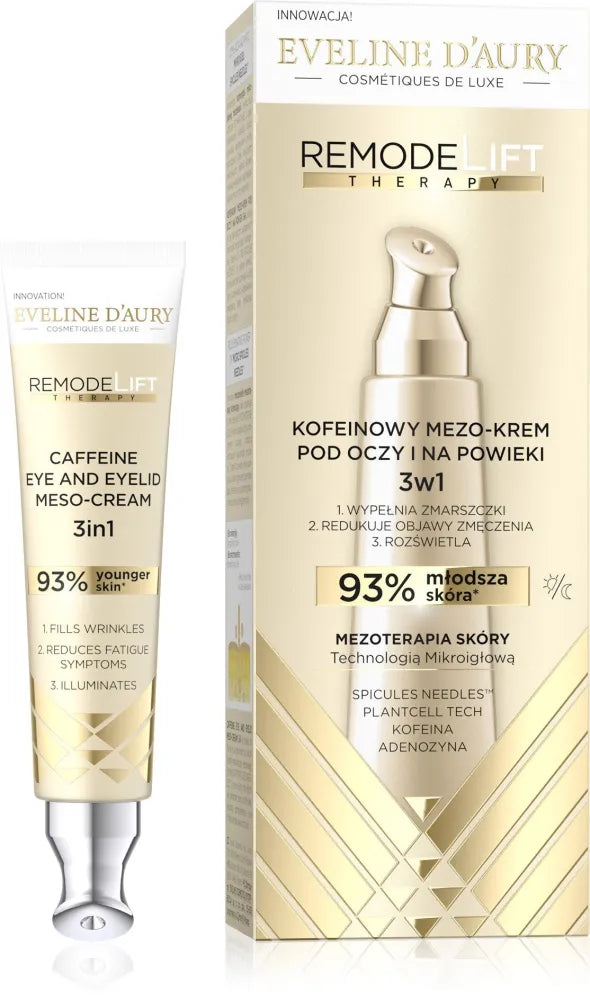 EVELINE D’AURY Remodelift Therapy Caffeine 3-in-1 Meso-Cream under eyes and on eyelids 15 ml - Kosmetika