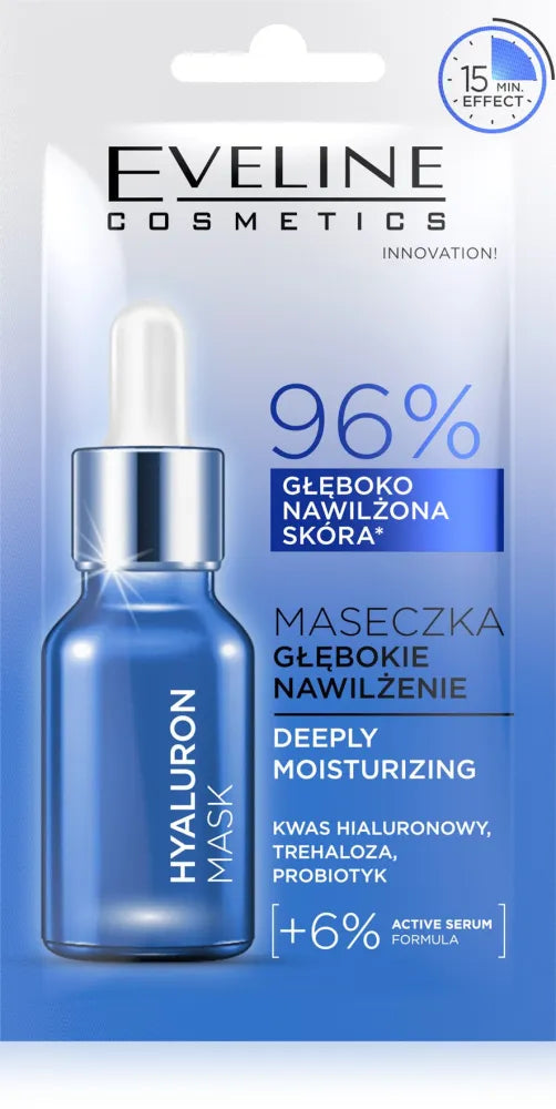EVELINE Face Mask Deep Hydration - Hyaluron 8 ml. - Kosmetika