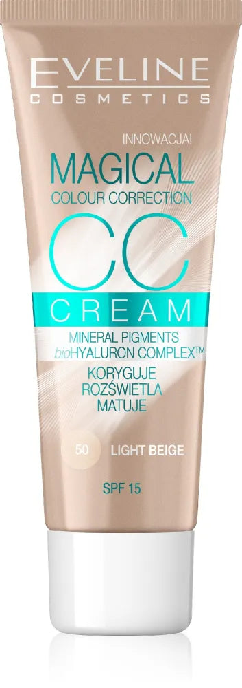 Eveline Fluid Magical CC Cream nr. 50 Šviesiai Bežinė 30ml - Kosmetika