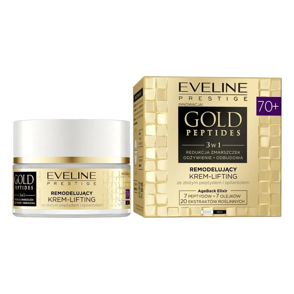 EVELINE Gold Peptides 3in1 Remodeliavimo Liftingo Kremas 70+ dienai ir nakčiai 50ml - Kosmetika