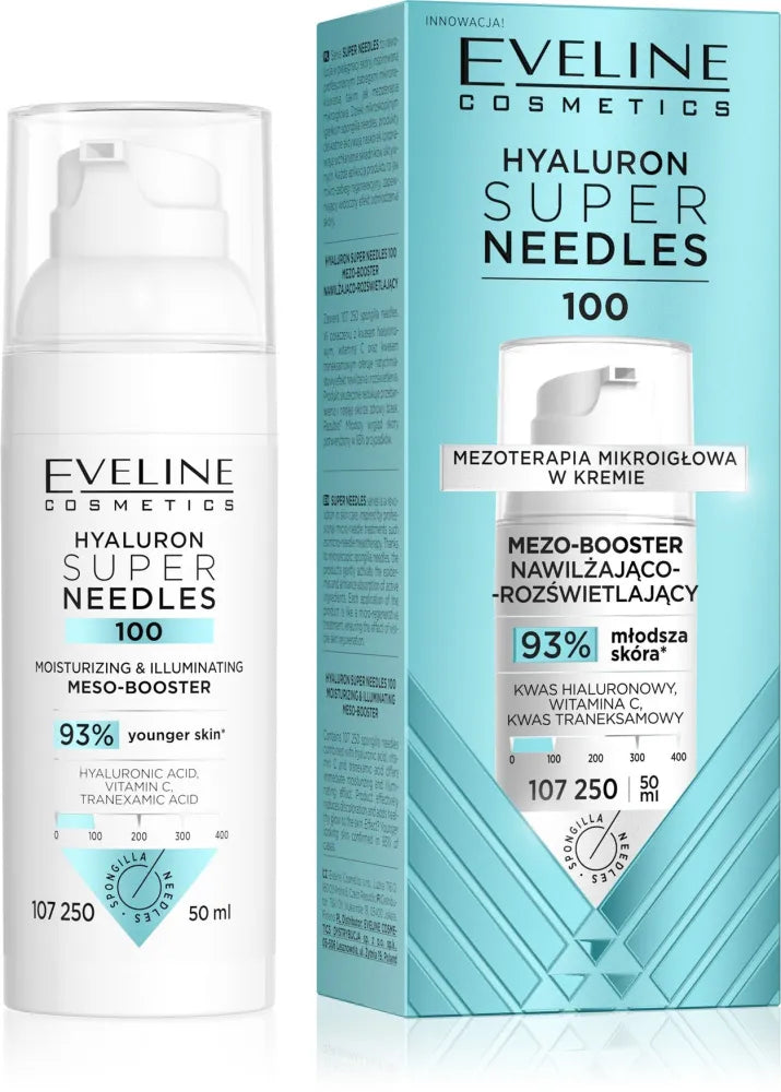 EVELINE Hyaluron Super Needles 100 Moisturizing and brightening meso-booster 50 ml - Kosmetika