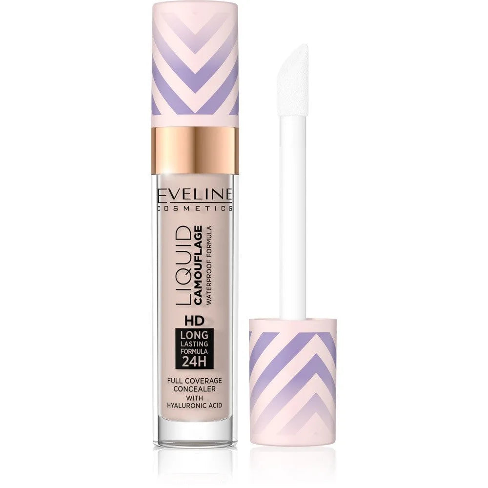 Eveline Liquid Camouflage Vandeniui Atsparus Korrektorius su hialurono rūgštimi nr. 03 Švelnus Natūralus 7.5ml