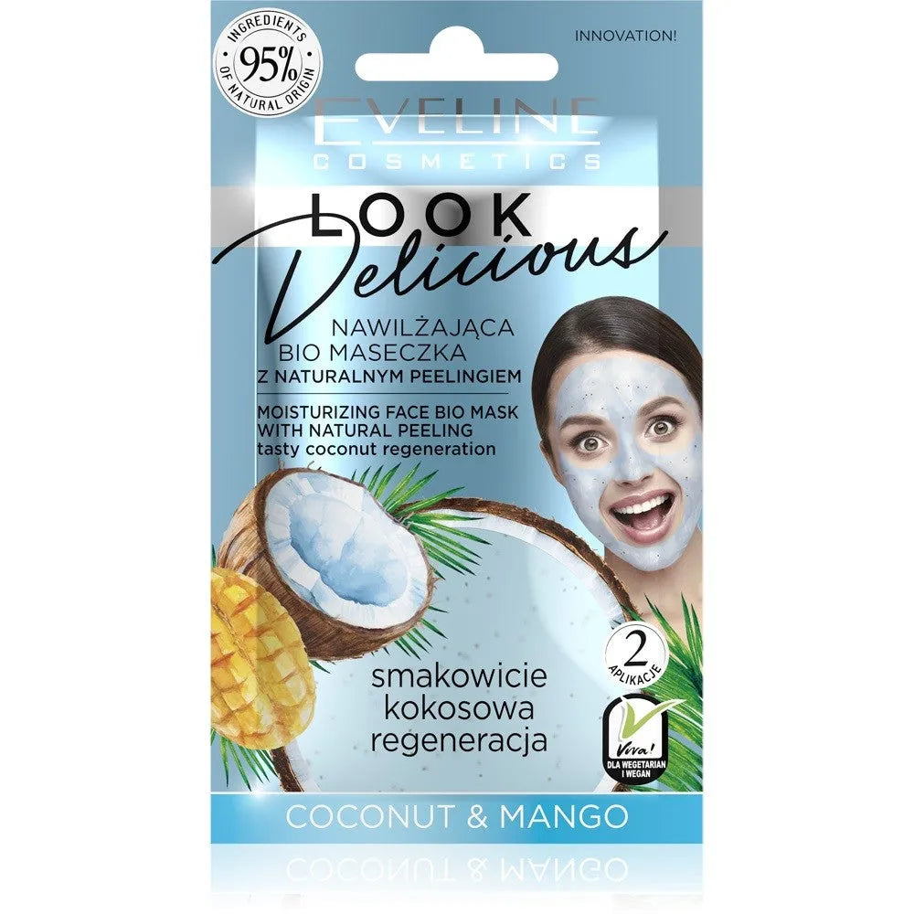 EVELINE LOOK DELICIOUS Drėkinamoji kaukė.kokosų&vyrams - Kosmetika