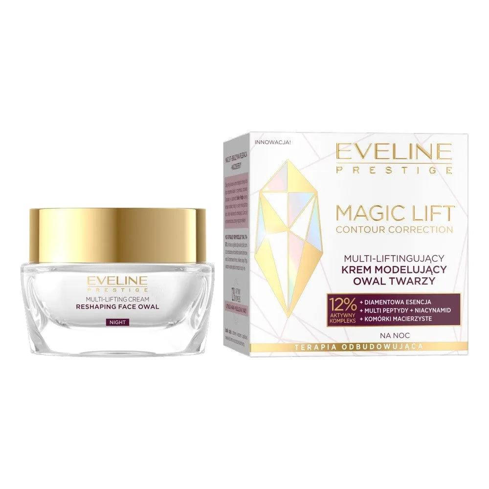EVELINE Magic Lift Contour Correction Multi-lifting Face Oval Modeling Naktinis Kremas 50ml - Kosmetika