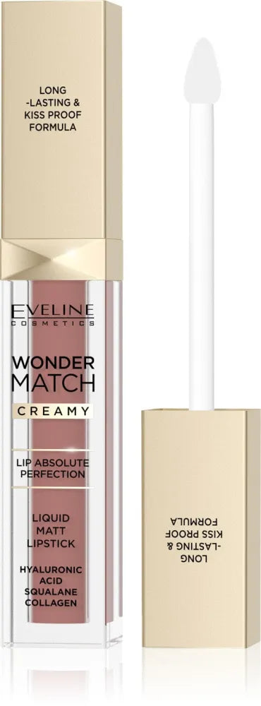 EVELINE Matte Liquid Lipstick Wonder Match Creamy No. 09 - Svajonių Nude 6.8 ml - Kosmetika