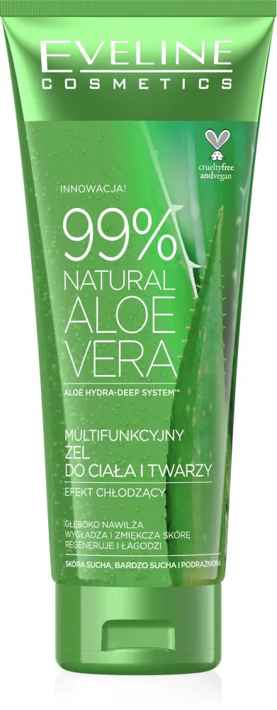 Eveline Multifunctional Body and Face Gel 99% Natūralus Aloe Vera 250ml - Kosmetika