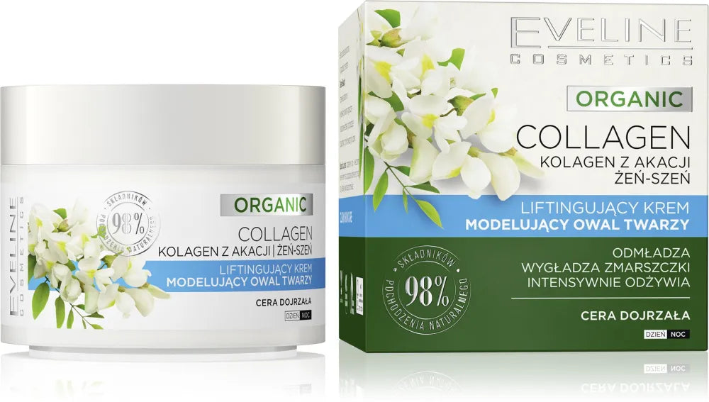 Eveline Organic Collagen Lifting Face Contouring Cream for Day and Night - Brandžiai odai 50ml - Kosmetika