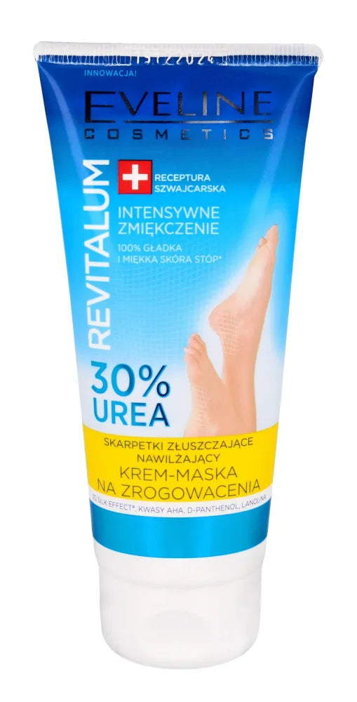 Eveline Revitalum 30% Urea Cream-mask skambėjimams - eksfoliacinės kojinės 100ml - Kosmetika