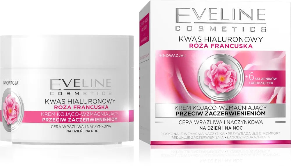 Eveline Róža Francuska Raminanti-Stiprinanti Kremas prieš Paraudimą Dienai ir Nakčiai 50ml - Kosmetika