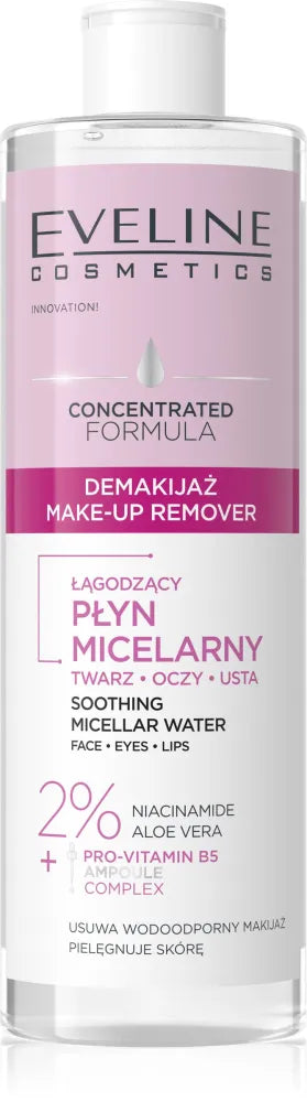 EVELINE Soothing Micellar Lotion for face eyes and lips 400 ml - Kosmetika