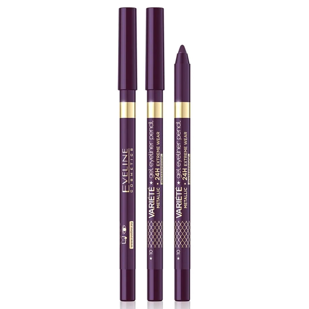 EVELINE Variety Gel Pencil for Eyes Nr. 10 - Baklažanas - Kosmetika
