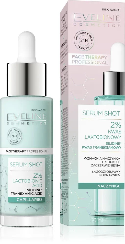 EVELINE Veido terapija Profesionalus serumas stiprinantis kapiliarus - 2% Laktobioninė rūgštis 30 ml - Kosmetika