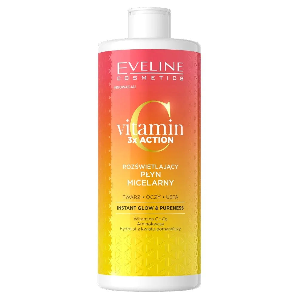 EVELINE Vitamin C 3xAction Apšviečiantis Micelinis Skystis 500ml - Kosmetika