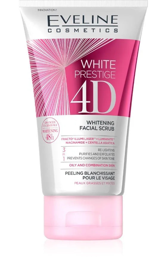EVELINE White Prestige 4D Balinantis Veido Šveitiklis 3in1 150ml - Kosmetika