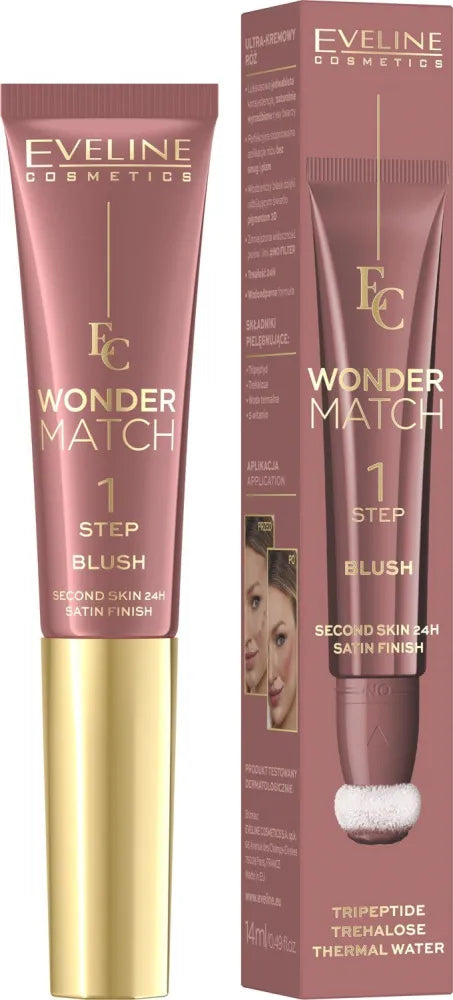 EVELINE Wonder Match Ultracream Blush in tube with applicator - No. 02 14 ml - Kosmetika