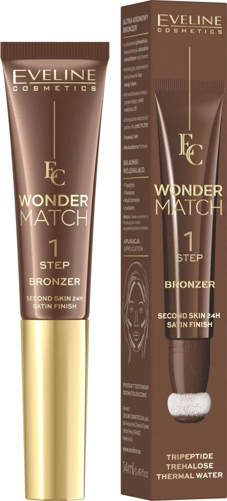 EVELINE Wonder Match Ultracream Bronzer in tube with applicator - No. 02 14 ml - Kosmetika