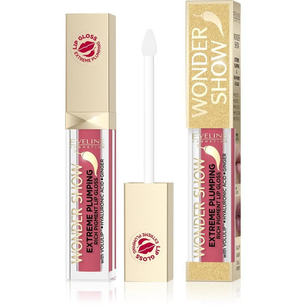 EVELINE Wonder Show Lip Gloss putlinantis lūpas nr. 05 Ryškiai raudona 6.8 ml - Kosmetika