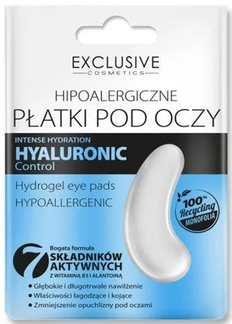 EXCLUSIVE COSMETICS Hyaluronic Control Hypoallergenic Moisturizing Eye Patches 1 pair - Kosmetika