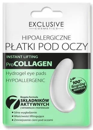 EXCLUSIVE COSMETICS Pro-collagen Hypoallergen Lifting Eye Patches 1 pair - Kosmetika