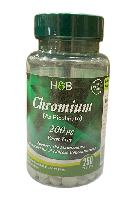 Chromium Picolinate, 200mcg - 250 tabs - Holland & Barrett